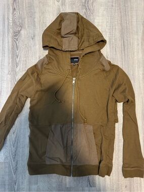 Hurley Brown Hooded Zip Sweatshirt with Black Label
